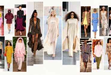 Colagem com 20 modelos brasileiras nas passarelas da temporada internacional SS27.
