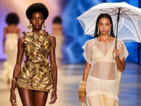 Anna Lumiar e Emmy Neves, recordistas de desfiles da SPFW N61, em montagem de capa do House of Models